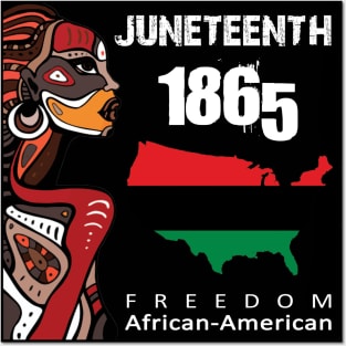 Juneteenth African American Flag Melanin Afro Artwork Women Posters and Art